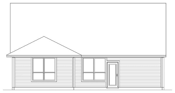 Country Traditional Rear Elevation of Plan 89901