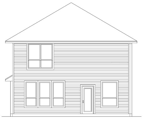 Traditional Rear Elevation of Plan 89903