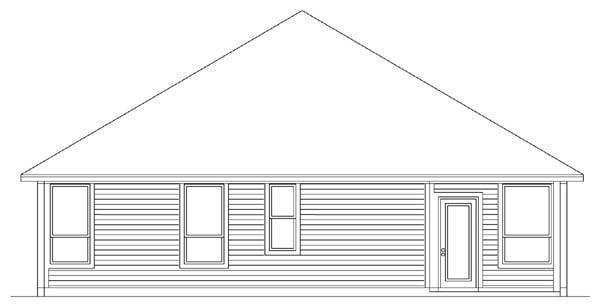 Traditional Rear Elevation of Plan 89904