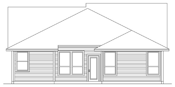 Country Rear Elevation of Plan 89906