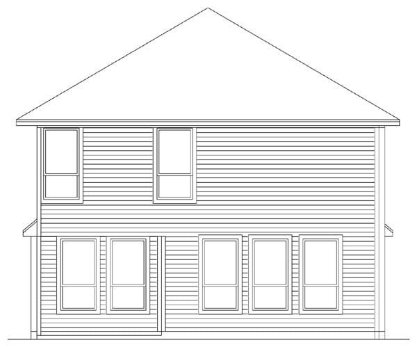 Traditional Rear Elevation of Plan 89908