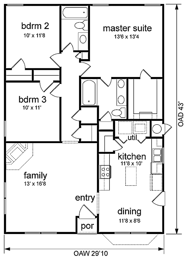 Narrow Lot Traditional Level One of Plan 89913