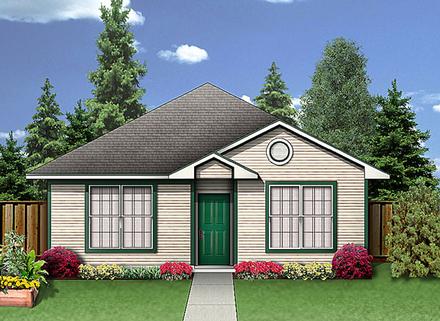 Narrow Lot Traditional Elevation of Plan 89913