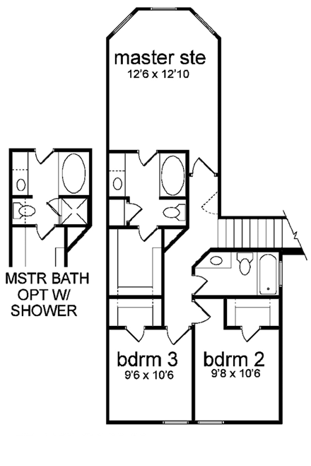 House Plan 89918 Second Level Plan