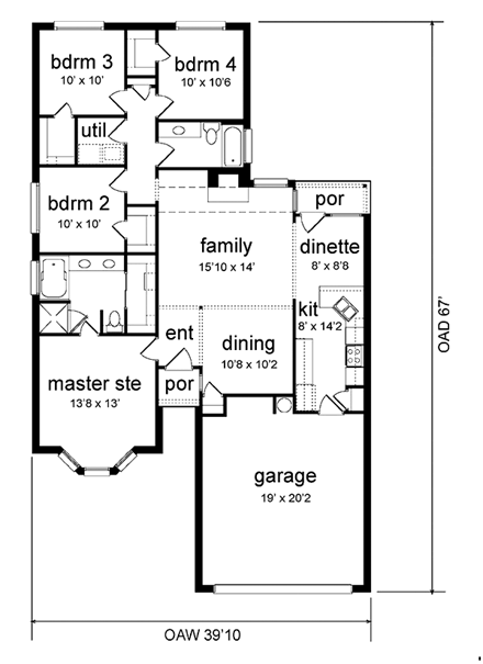 House Plan 89923 First Level Plan