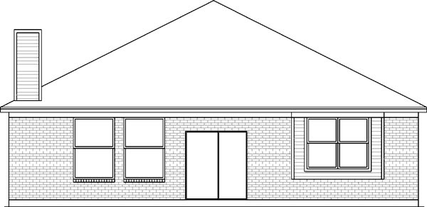 Traditional Rear Elevation of Plan 89934