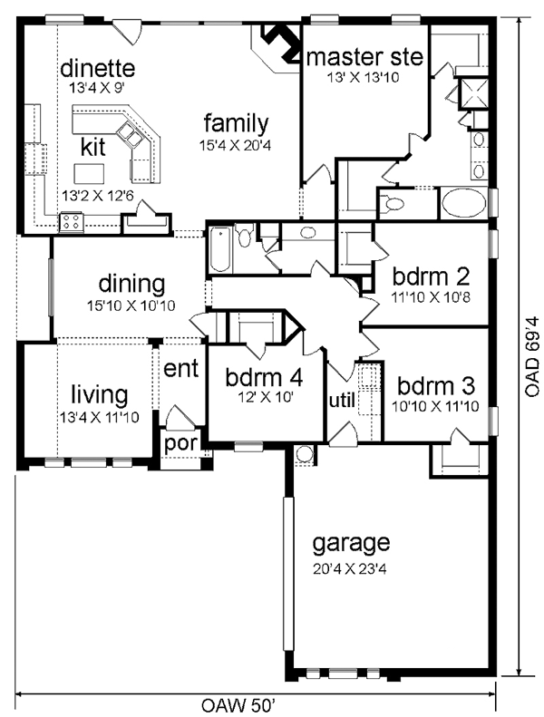 Traditional Level One of Plan 89945