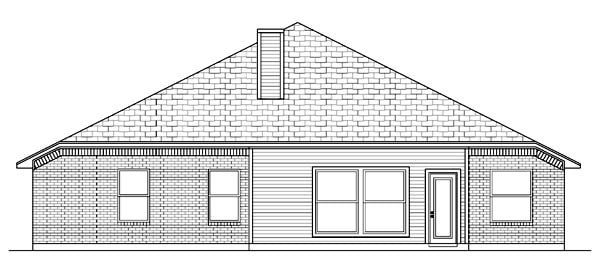 Traditional Rear Elevation of Plan 89945