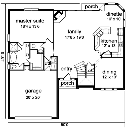 House Plan 89950 First Level Plan