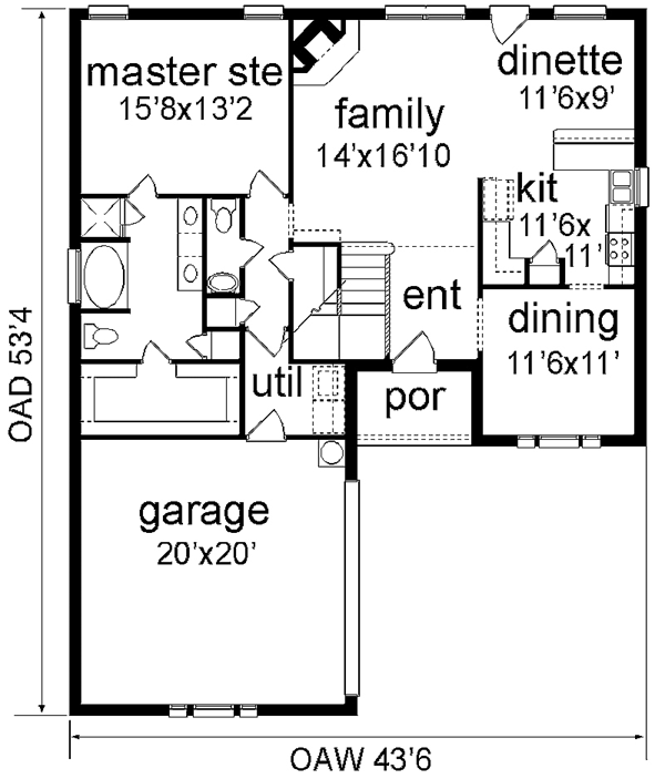 Traditional Level One of Plan 89952