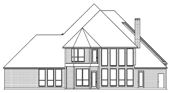 European Tudor Rear Elevation of Plan 89963