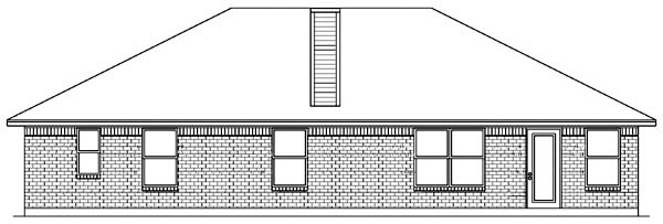 Traditional Rear Elevation of Plan 89969