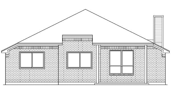 European Traditional Rear Elevation of Plan 89971