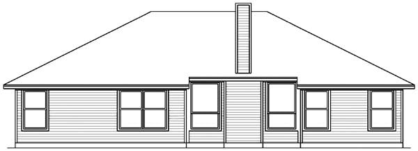 Traditional Rear Elevation of Plan 89976