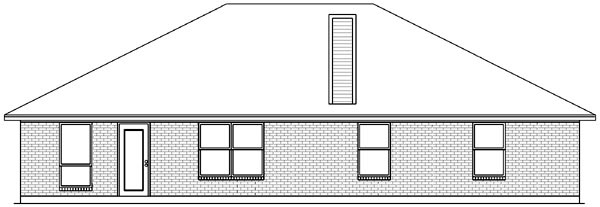 Traditional Rear Elevation of Plan 89979