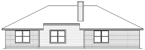 Traditional Rear Elevation of Plan 89981