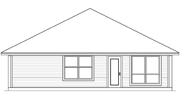 Narrow Lot Traditional Rear Elevation of Plan 89982