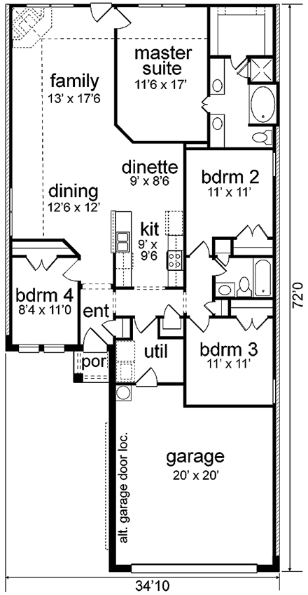 House Plan 89983 First Level Plan