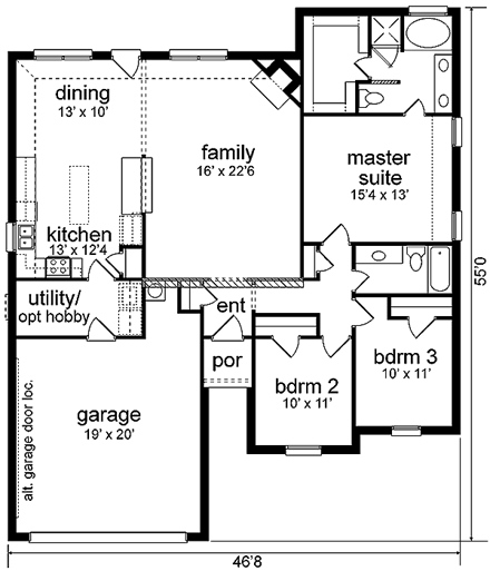 House Plan 89984 First Level Plan