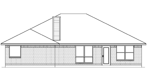 Traditional Rear Elevation of Plan 89984