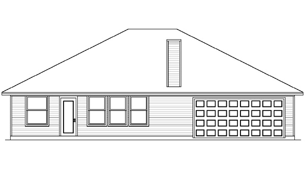 European Traditional Rear Elevation of Plan 89985