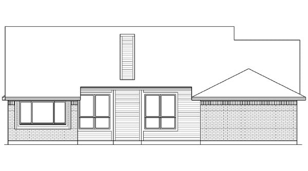 Country Rear Elevation of Plan 89986