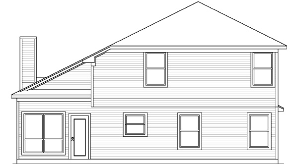 Contemporary Traditional Rear Elevation of Plan 89993