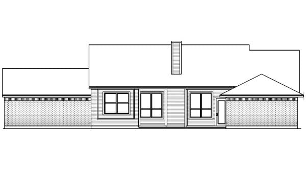 Country Rear Elevation of Plan 89999