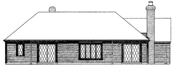 Contemporary Rear Elevation of Plan 90203