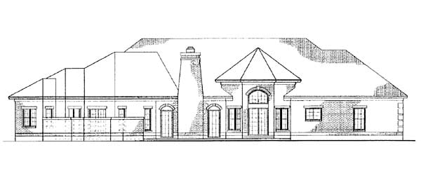 Colonial Rear Elevation of Plan 90207