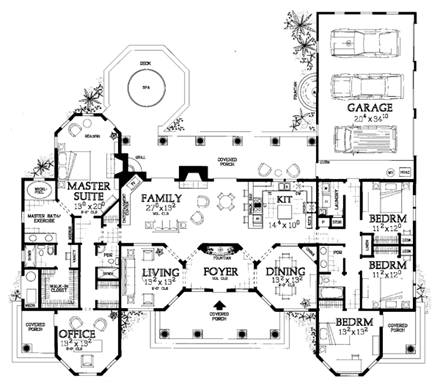 House Plan 90209 First Level Plan