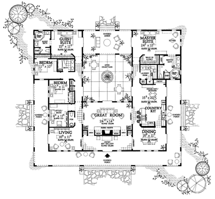 House Plan 90210 First Level Plan