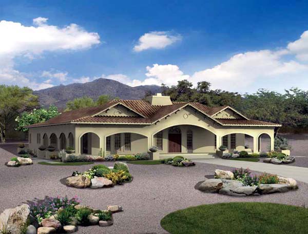Mediterranean Style House  Plan  90210 with 3163 Sq Ft 4 
