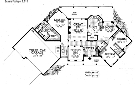 House Plan 90211 First Level Plan