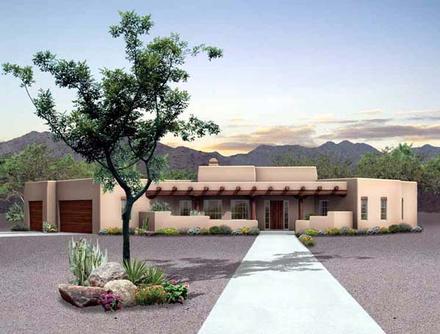 Santa Fe Southwest Elevation of Plan 90211