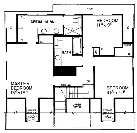 House Plan 90214 Second Level Plan