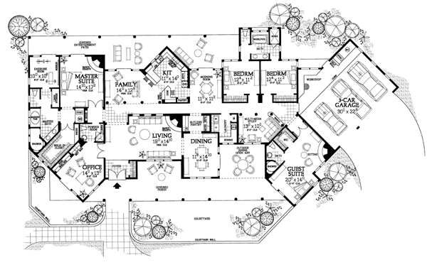 Santa Fe Southwest Level One of Plan 90215