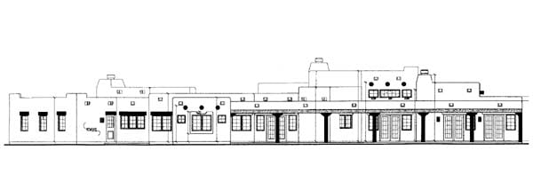 Santa Fe Southwest Rear Elevation of Plan 90215