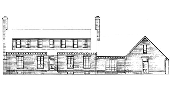 Cape Cod Rear Elevation of Plan 90219