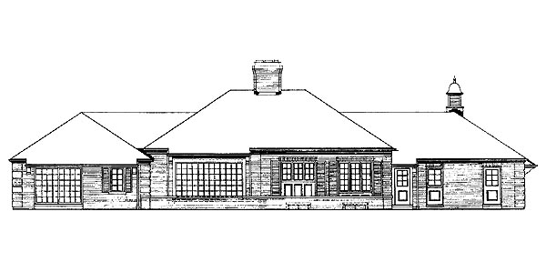 Traditional Rear Elevation of Plan 90227