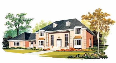 Colonial European Southern Elevation of Plan 90232