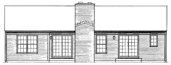 One-Story Ranch Rear Elevation of Plan 90235