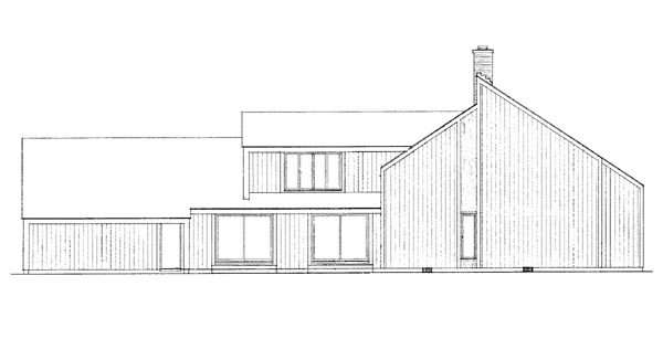 Contemporary Rear Elevation of Plan 90238