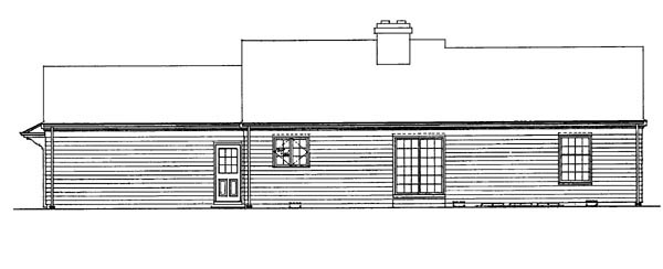 Country Ranch Rear Elevation of Plan 90243