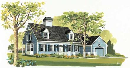Cape Cod Country Elevation of Plan 90244