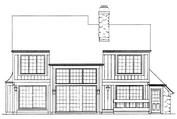 Contemporary Traditional Rear Elevation of Plan 90250