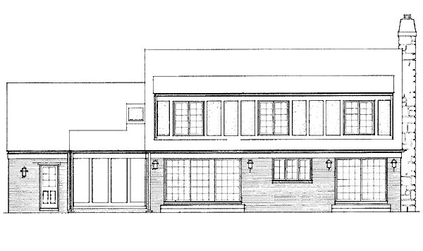 Traditional Rear Elevation of Plan 90251