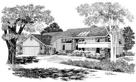 Contemporary Elevation of Plan 90254