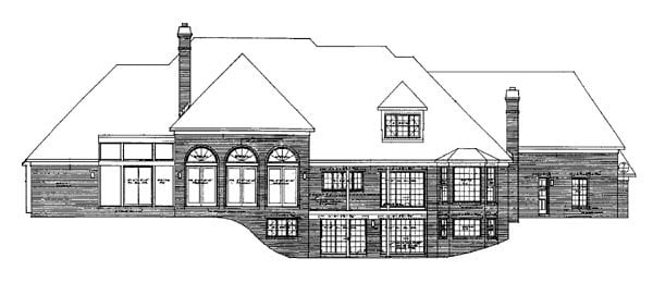 European Rear Elevation of Plan 90258