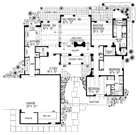 House Plan 90259 First Level Plan